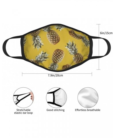 Tropical Pineapples Face Mouth Cover for Unisex Creative Print Nose Protect Shield $9.11 Balaclavas