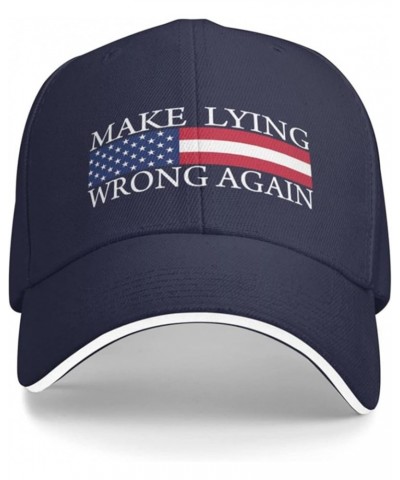 Make Lying Wrong Again Hat Men Dad Hats Cool Cap Navy $10.71 Baseball Caps