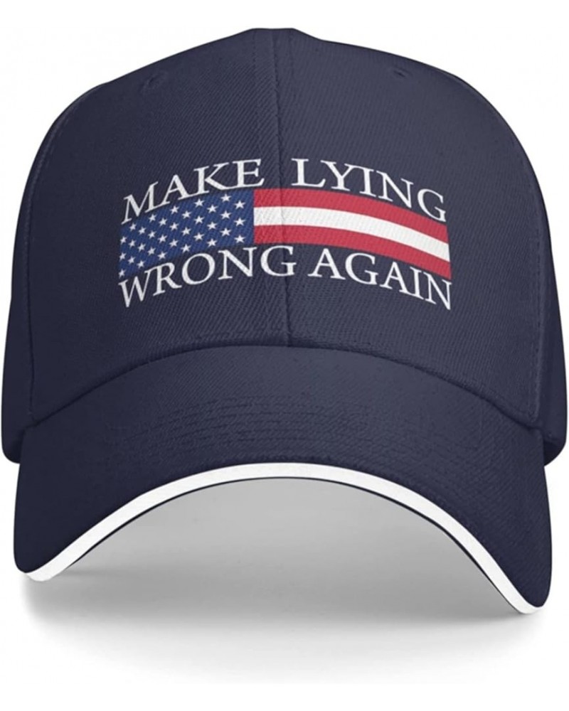 Make Lying Wrong Again Hat Men Dad Hats Cool Cap Navy $10.71 Baseball Caps