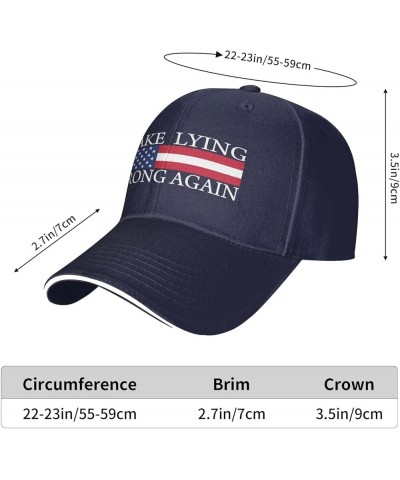 Make Lying Wrong Again Hat Men Dad Hats Cool Cap Navy $10.71 Baseball Caps