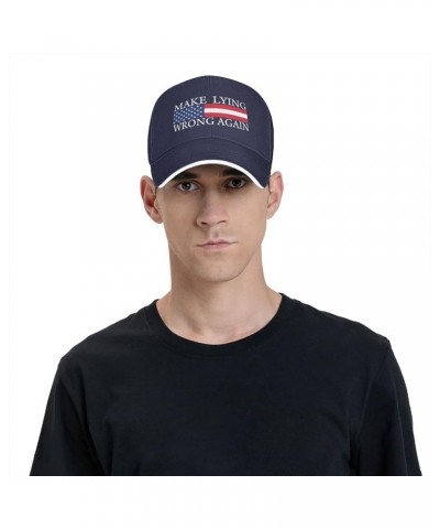 Make Lying Wrong Again Hat Men Dad Hats Cool Cap Navy $10.71 Baseball Caps