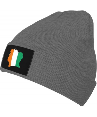 Cote D'Ivoire Terrain Map Beanie Hat for Men Women Knit Skull Cap Warm Hats Black Knitted Caps Deep Heather $10.67 Skullies &...