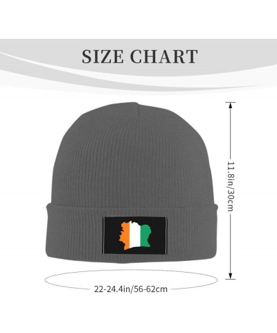 Cote D'Ivoire Terrain Map Beanie Hat for Men Women Knit Skull Cap Warm Hats Black Knitted Caps Deep Heather $10.67 Skullies &...