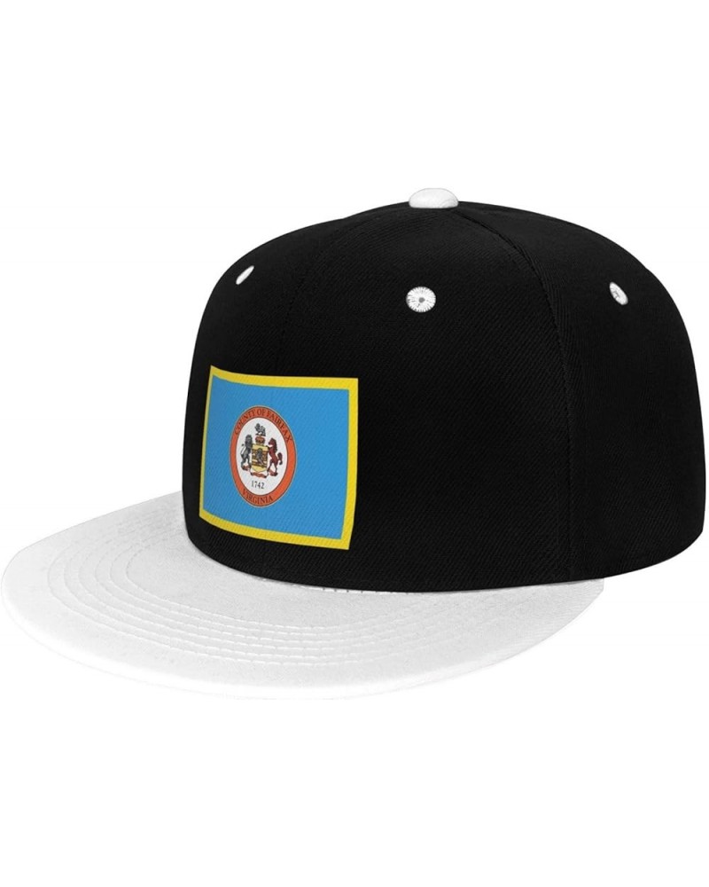 Flag of Fairfax County, Virginia Snapback Hat for Men Women Baseball Cap Trucker Flat Bill Hats Dad Caps White $13.57 Basebal...