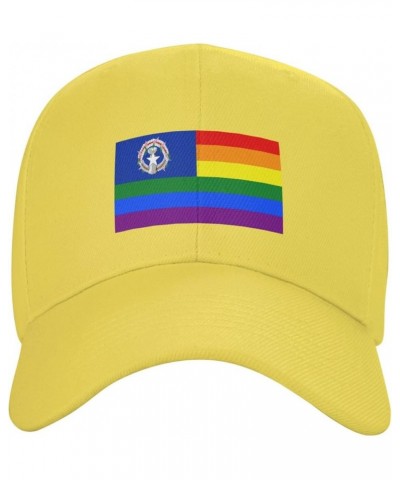 Pride Rainbow LGBT Flag of The Northern Mariana Islands Baseball Cap for Men Women Dad Hat Classic Adjustable Golf Hats Yello...