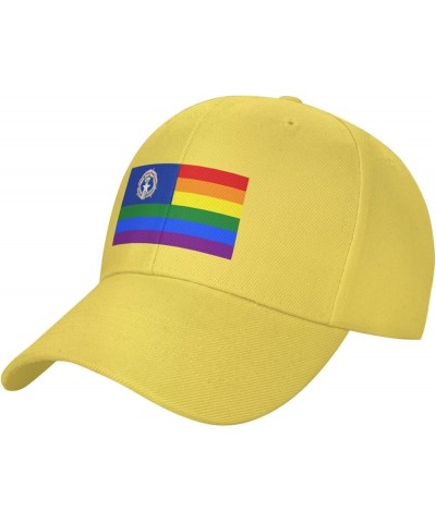 Pride Rainbow LGBT Flag of The Northern Mariana Islands Baseball Cap for Men Women Dad Hat Classic Adjustable Golf Hats Yello...