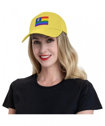 Pride Rainbow LGBT Flag of The Northern Mariana Islands Baseball Cap for Men Women Dad Hat Classic Adjustable Golf Hats Yello...