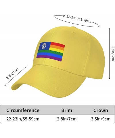 Pride Rainbow LGBT Flag of The Northern Mariana Islands Baseball Cap for Men Women Dad Hat Classic Adjustable Golf Hats Yello...