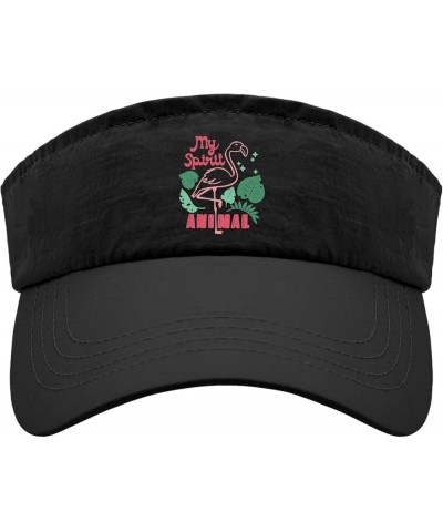 My spirites Animal Flamingo spirites Animals Cap Sun Visor Hats for Men Running Caps Flodable Allblack $10.18 Visors