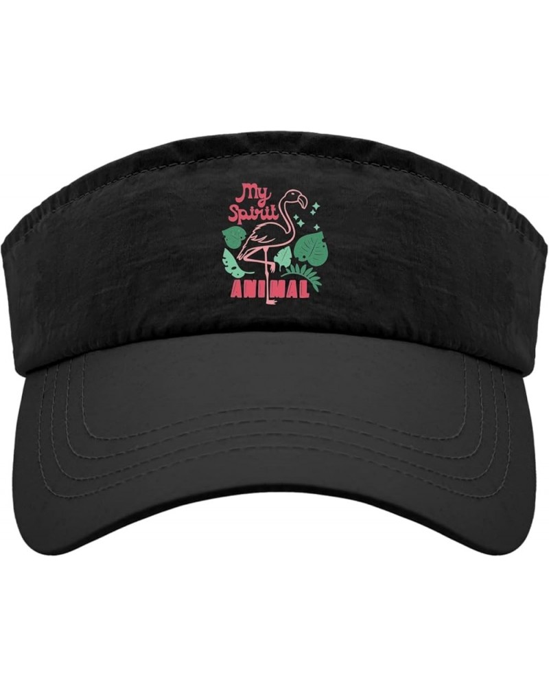 My spirites Animal Flamingo spirites Animals Cap Sun Visor Hats for Men Running Caps Flodable Allblack $10.18 Visors