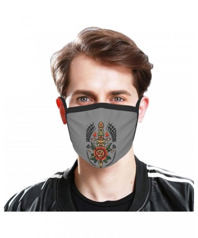 Rose and Dagger Face Mask 2 Pcs Face Cover Reusable Washable Breathable for Men Women Balaclavas Bandanas $8.84 Balaclavas