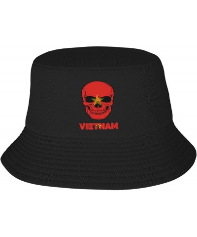 Vintage Vietnam Vietnamese Flag Bucket Hat Fisherman Cap Packable for Women Men Vintage Vietnam Vietnamese Flag Skull $10.34 ...