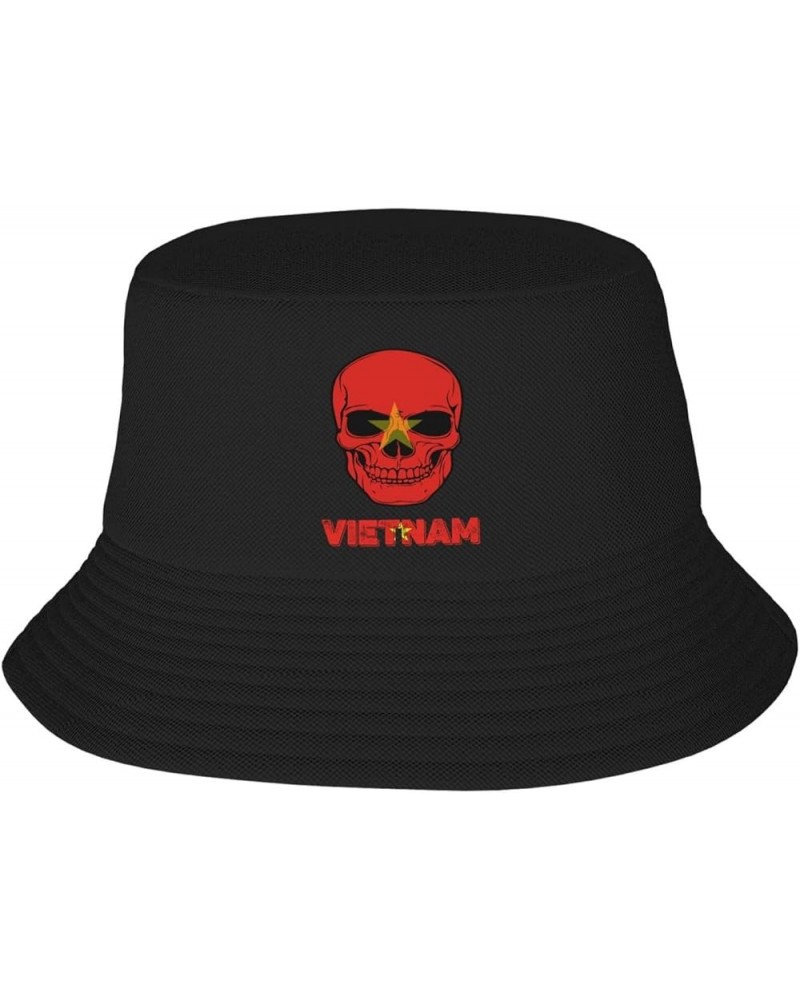 Vintage Vietnam Vietnamese Flag Bucket Hat Fisherman Cap Packable for Women Men Vintage Vietnam Vietnamese Flag Skull $10.34 ...