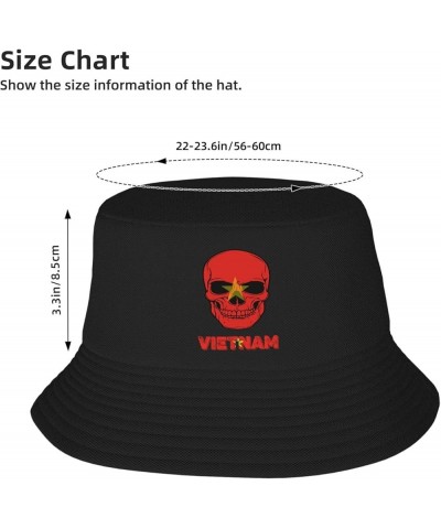 Vintage Vietnam Vietnamese Flag Bucket Hat Fisherman Cap Packable for Women Men Vintage Vietnam Vietnamese Flag Skull $10.34 ...