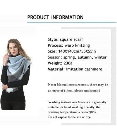 Scarves Scarf Women Scarf Winter Scarf Wrap Monochrome Fringed Square Scarf Warm Triangle Scarf Scarfs (Color : OneColor, Siz...