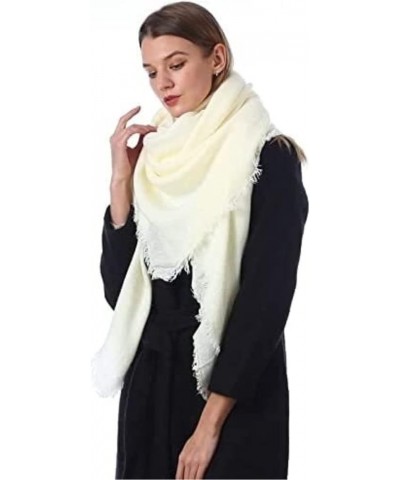 Scarves Scarf Women Scarf Winter Scarf Wrap Monochrome Fringed Square Scarf Warm Triangle Scarf Scarfs (Color : OneColor, Siz...