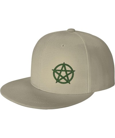 Pentacle Pagan Men's and Women's Snap Hats Flat Brim Baseball Caps Cute and Funny Hats Trucker Dad Hats Black Natural $15.58 ...