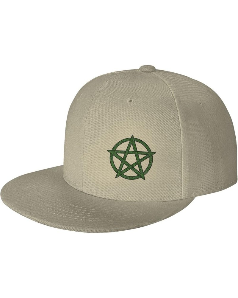 Pentacle Pagan Men's and Women's Snap Hats Flat Brim Baseball Caps Cute and Funny Hats Trucker Dad Hats Black Natural $15.58 ...