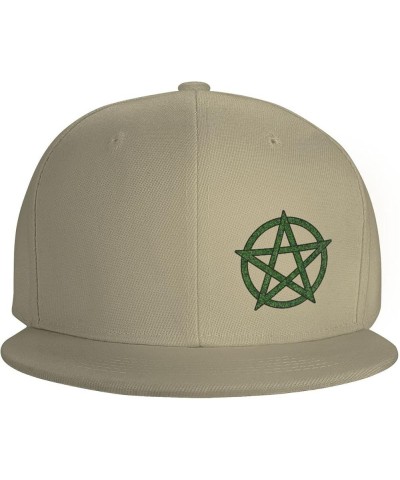 Pentacle Pagan Men's and Women's Snap Hats Flat Brim Baseball Caps Cute and Funny Hats Trucker Dad Hats Black Natural $15.58 ...