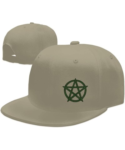 Pentacle Pagan Men's and Women's Snap Hats Flat Brim Baseball Caps Cute and Funny Hats Trucker Dad Hats Black Natural $15.58 ...