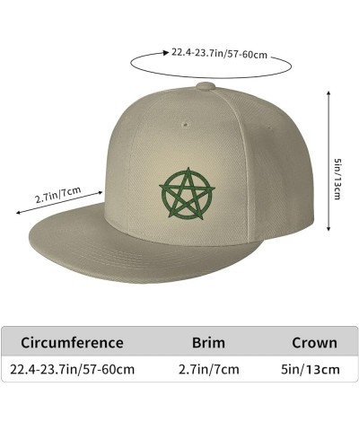 Pentacle Pagan Men's and Women's Snap Hats Flat Brim Baseball Caps Cute and Funny Hats Trucker Dad Hats Black Natural $15.58 ...