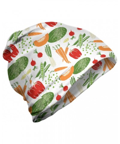 Unisex Beanie, Cartoon Food Art Pattern, Hiking Outdoors Multicolor $16.11 Skullies & Beanies