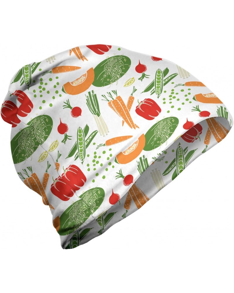 Unisex Beanie, Cartoon Food Art Pattern, Hiking Outdoors Multicolor $16.11 Skullies & Beanies