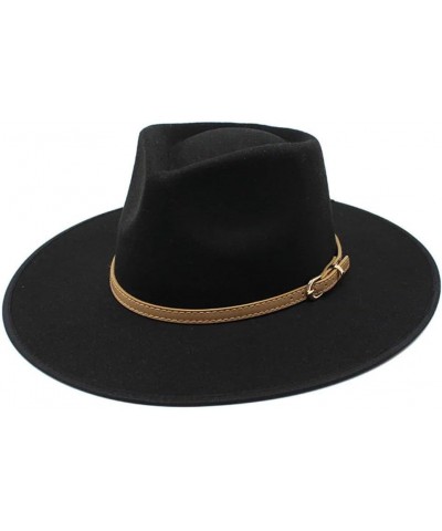 Women Hats Wide Felt Fedoras Hats Wool Vintage Dress Formal Church Hatable Jazz Hats Black $19.47 Fedoras