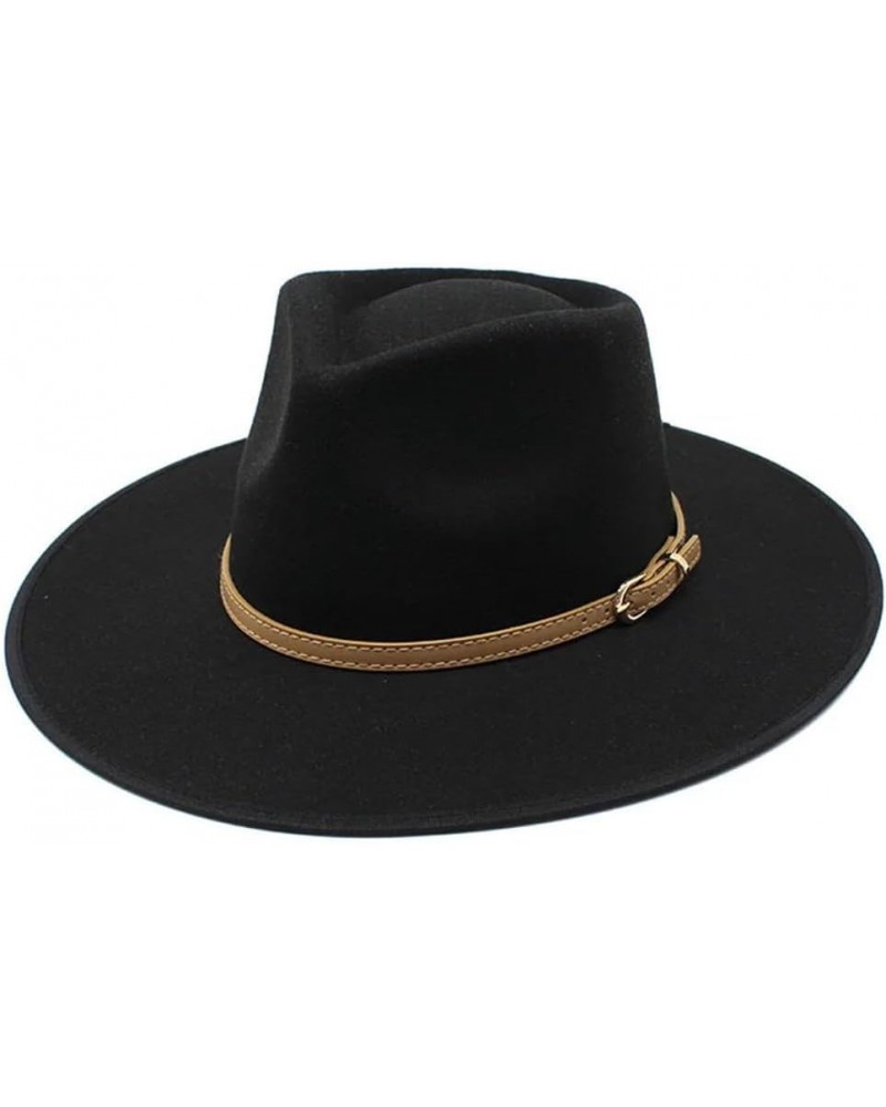 Women Hats Wide Felt Fedoras Hats Wool Vintage Dress Formal Church Hatable Jazz Hats Black $19.47 Fedoras