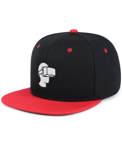 Virtual Reality Hip-Hop Snapback Hat Embroidered Baseball Cap VR 22. Black/Red $10.24 Baseball Caps