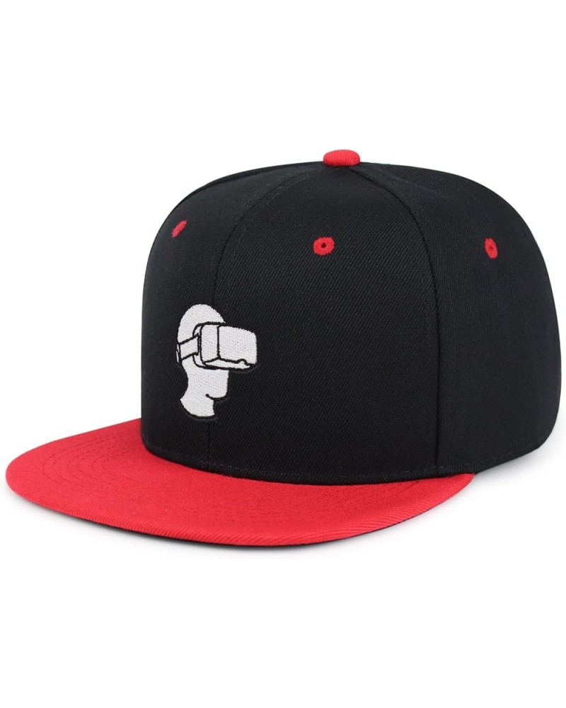 Virtual Reality Hip-Hop Snapback Hat Embroidered Baseball Cap VR 22. Black/Red $10.24 Baseball Caps