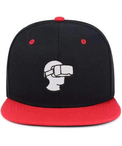 Virtual Reality Hip-Hop Snapback Hat Embroidered Baseball Cap VR 22. Black/Red $10.24 Baseball Caps