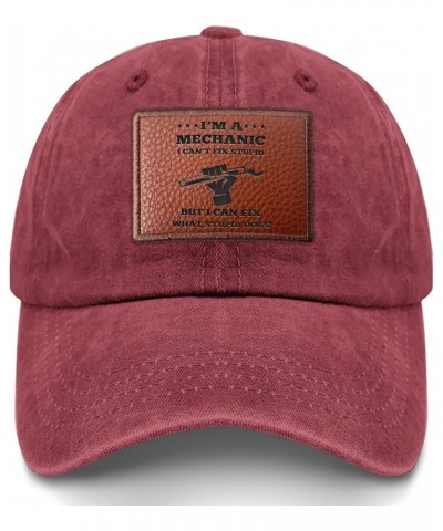 I'm a Mechanic i Can't fix Stupid but i can fix it Cowboy hat Vintage Running Caps Gifts for Grandma Who Like Deep Rose $8.80...