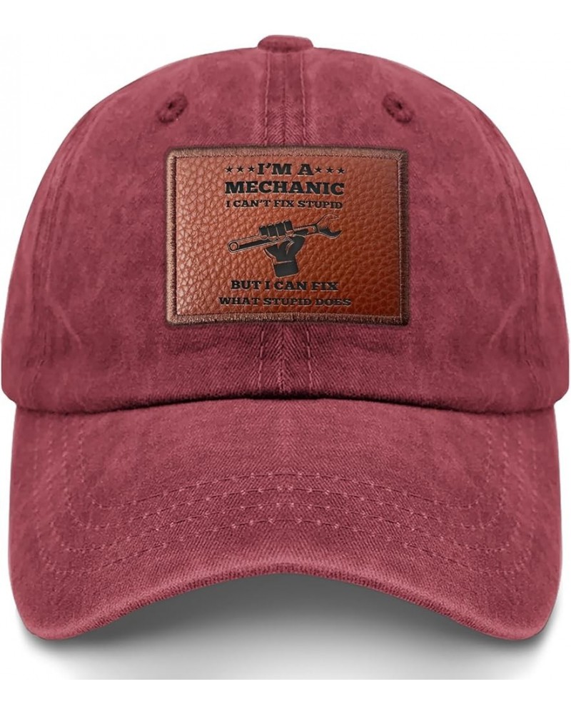 I'm a Mechanic i Can't fix Stupid but i can fix it Cowboy hat Vintage Running Caps Gifts for Grandma Who Like Deep Rose $8.80...