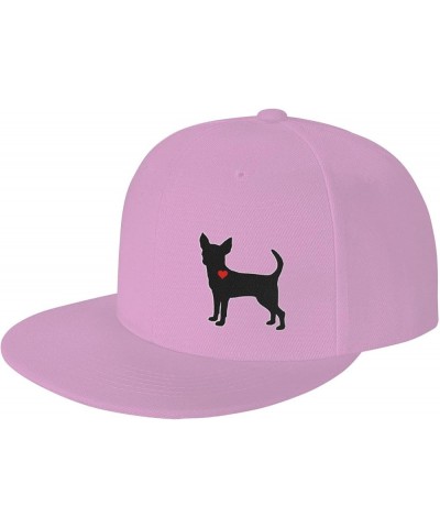 Chihuahua Dog with Heart Hat for Men Women, Adjustable Baseball Cap Pink $8.35 Baseball Caps