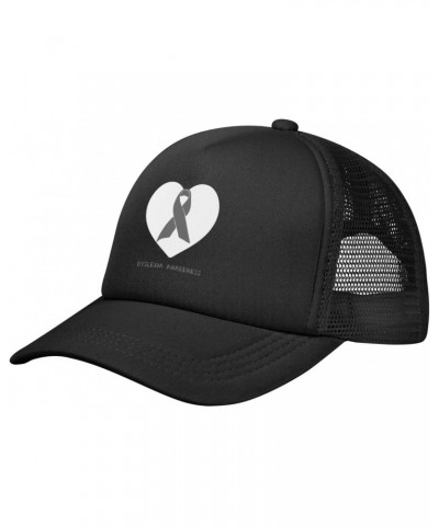 Gray Ribbon Dyslexia Awareness Baseball Cap Adjustable Casual Mesh Hats Duck Tongue Hat for Men Women64 $8.78 Baseball Caps