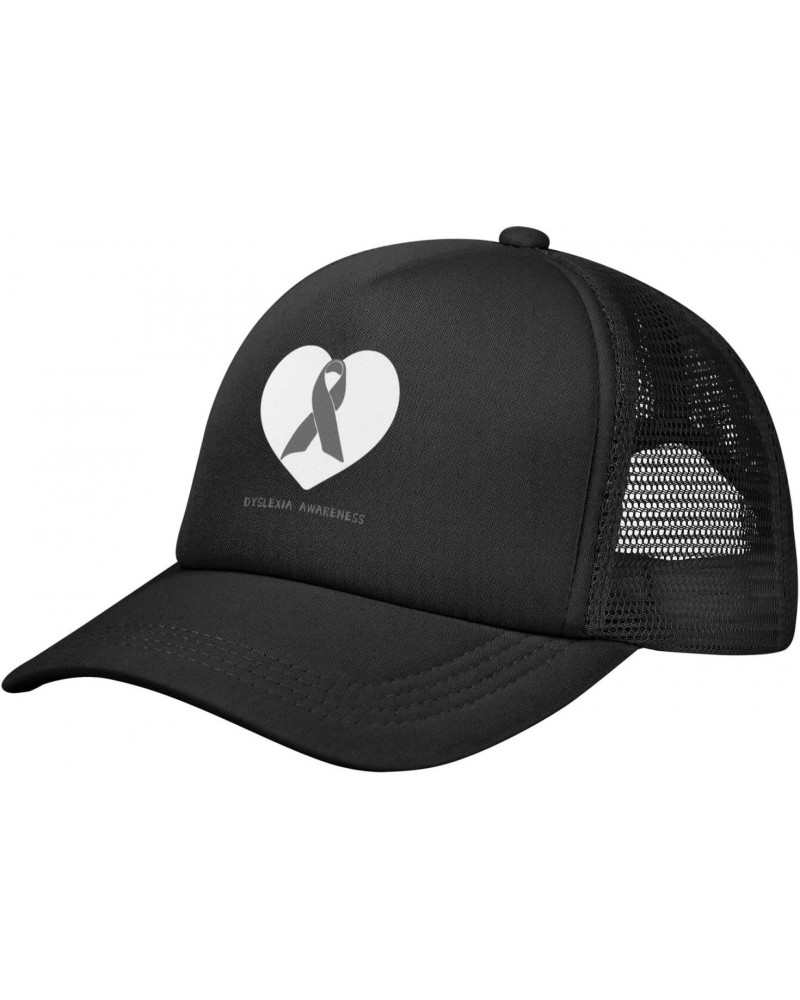 Gray Ribbon Dyslexia Awareness Baseball Cap Adjustable Casual Mesh Hats Duck Tongue Hat for Men Women64 $8.78 Baseball Caps