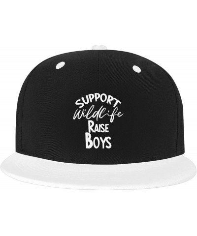 Men and Women Baseball Hat Support Wildlife Raise Boys Original Dad Hat Adjustable Flat Brim Caps,White White $10.65 Baseball...