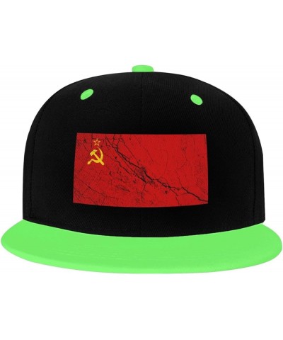 Flag of The Soviet Union Texture Effect Snapback Hat for Men Women Baseball Cap Trucker Flat Bill Hats Dad Caps Green $12.85 ...