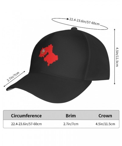 Flag Map of Moscow Oblast Baseball Cap Men's and Women's Baseball Hat Adjustable Casual Outdoor Breathable Caps Truck Driver ...