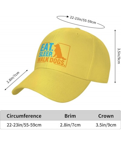 Eat Sleep Walk Dogs Baseball Caps for Men Women Hat Adjustable Cap Trucker Hats Dad Cap Yellow $11.22 Baseball Caps