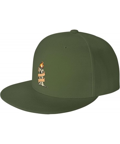 Scary Candles Baseball Cap for Men Women Snapback Hat Trucker Flat Bill Caps Sun Hat Moss Green $13.47 Baseball Caps