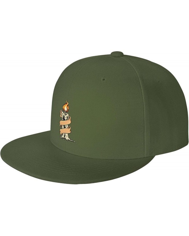 Scary Candles Baseball Cap for Men Women Snapback Hat Trucker Flat Bill Caps Sun Hat Moss Green $13.47 Baseball Caps