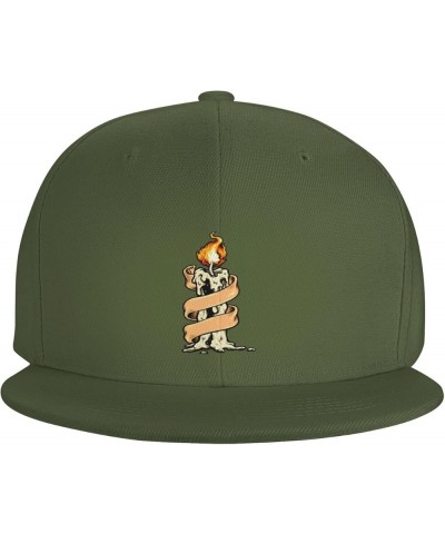 Scary Candles Baseball Cap for Men Women Snapback Hat Trucker Flat Bill Caps Sun Hat Moss Green $13.47 Baseball Caps