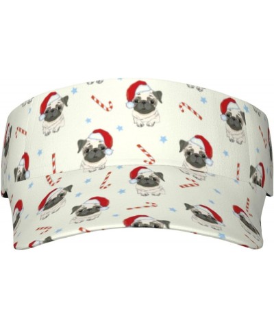 Colored Mushrooms Leaves Ladies Visor Hat Golf Visor Sport Sun Visor Hats for Women and Men Christmas Pug Dog $10.49 Visors