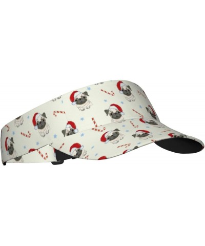 Colored Mushrooms Leaves Ladies Visor Hat Golf Visor Sport Sun Visor Hats for Women and Men Christmas Pug Dog $10.49 Visors