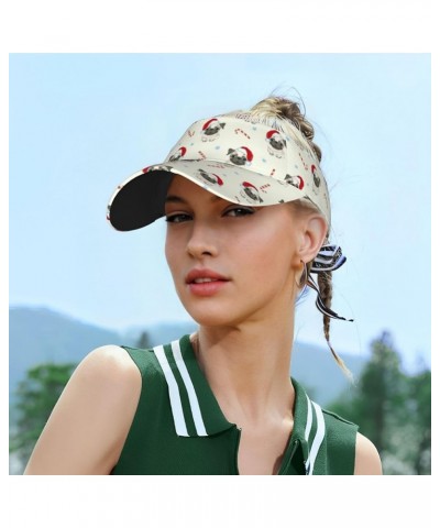 Colored Mushrooms Leaves Ladies Visor Hat Golf Visor Sport Sun Visor Hats for Women and Men Christmas Pug Dog $10.49 Visors