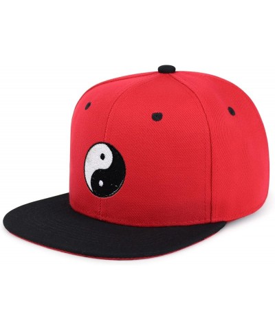 Ying Yang Hip-Hop Snapback Hat Embroidered Baseball Cap Asian Meditation 57. Red/Black $13.24 Baseball Caps