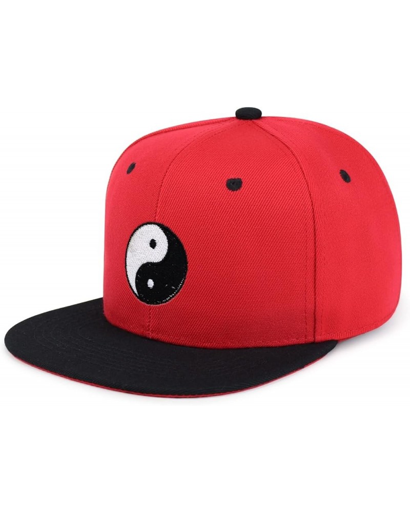 Ying Yang Hip-Hop Snapback Hat Embroidered Baseball Cap Asian Meditation 57. Red/Black $13.24 Baseball Caps