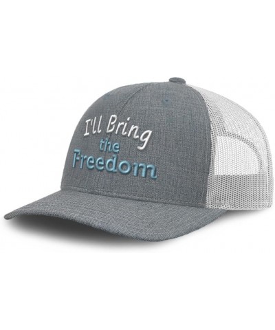 Trucker Baseball Cap I'll Bring The Freedom Cotton Dad Hats for Men & Women Heather Gray White $11.48 Baseball Caps